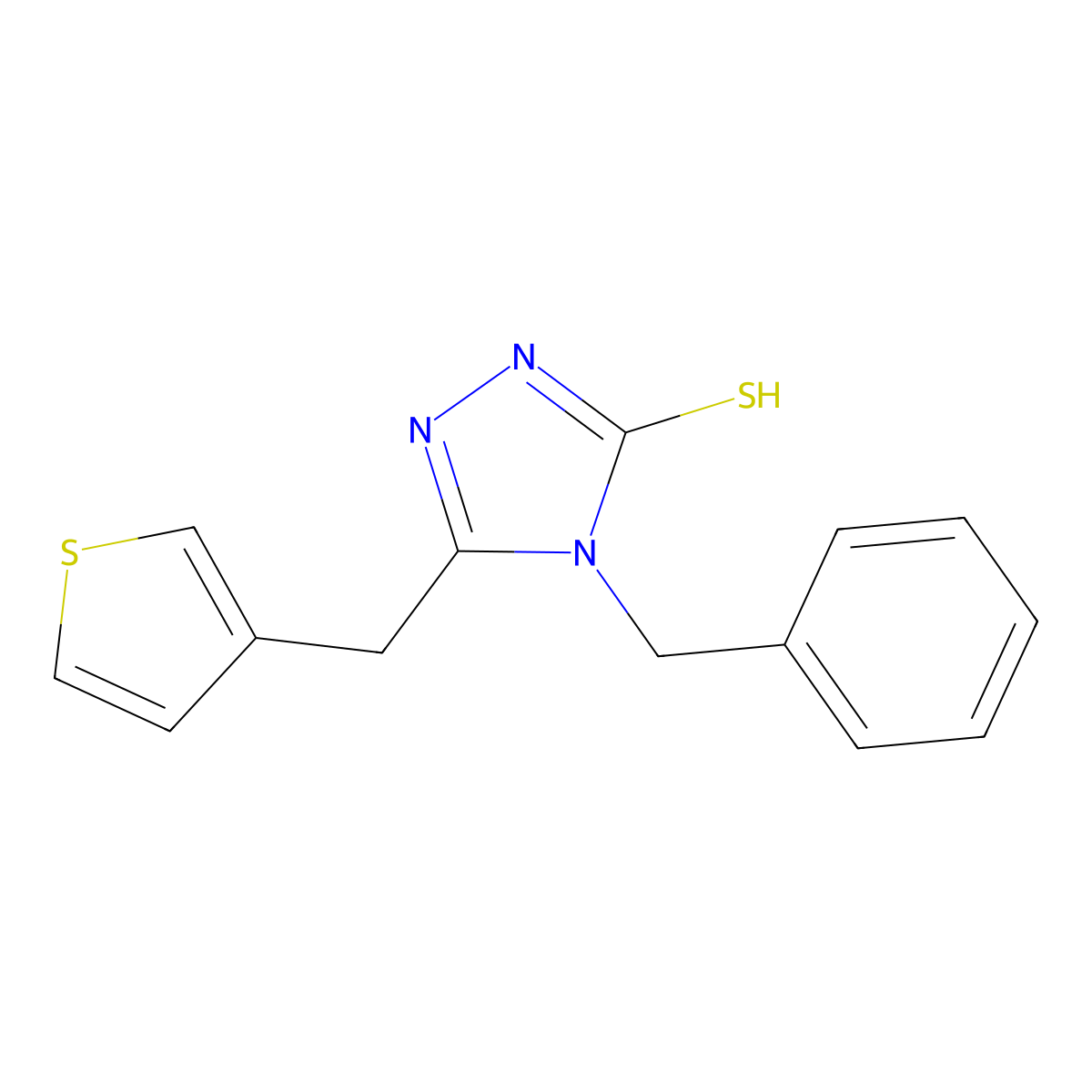 4-benzyl-5-(3-thienylmethyl)-4H-1,2,4-triazole-3-thiol molecular structure, CAS 451502-05-9