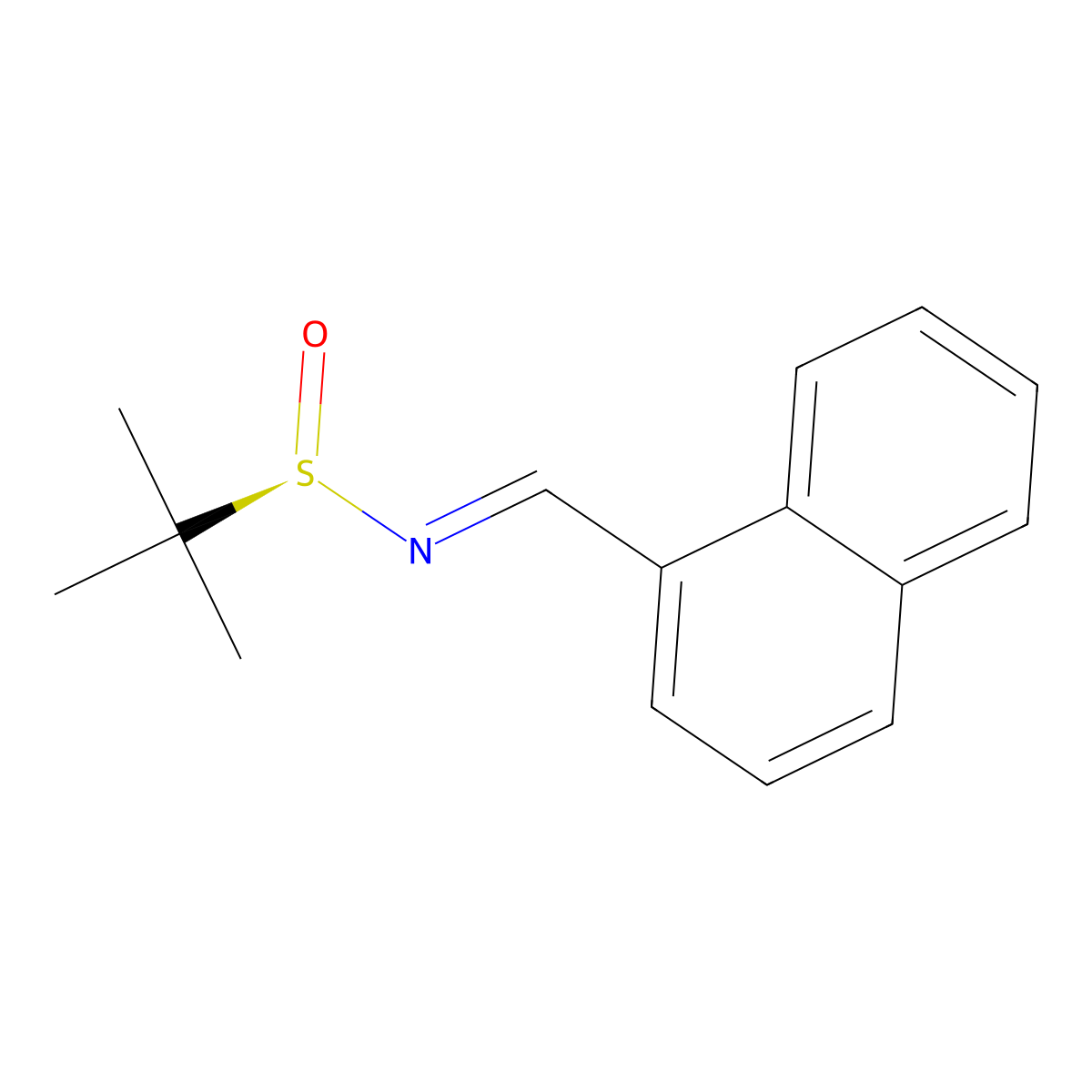 (R)-2-methyl-N-(naphthalen-1-ylmethylidene)propane-2-sulfinamide molecular structure, CAS 451503-13-2
