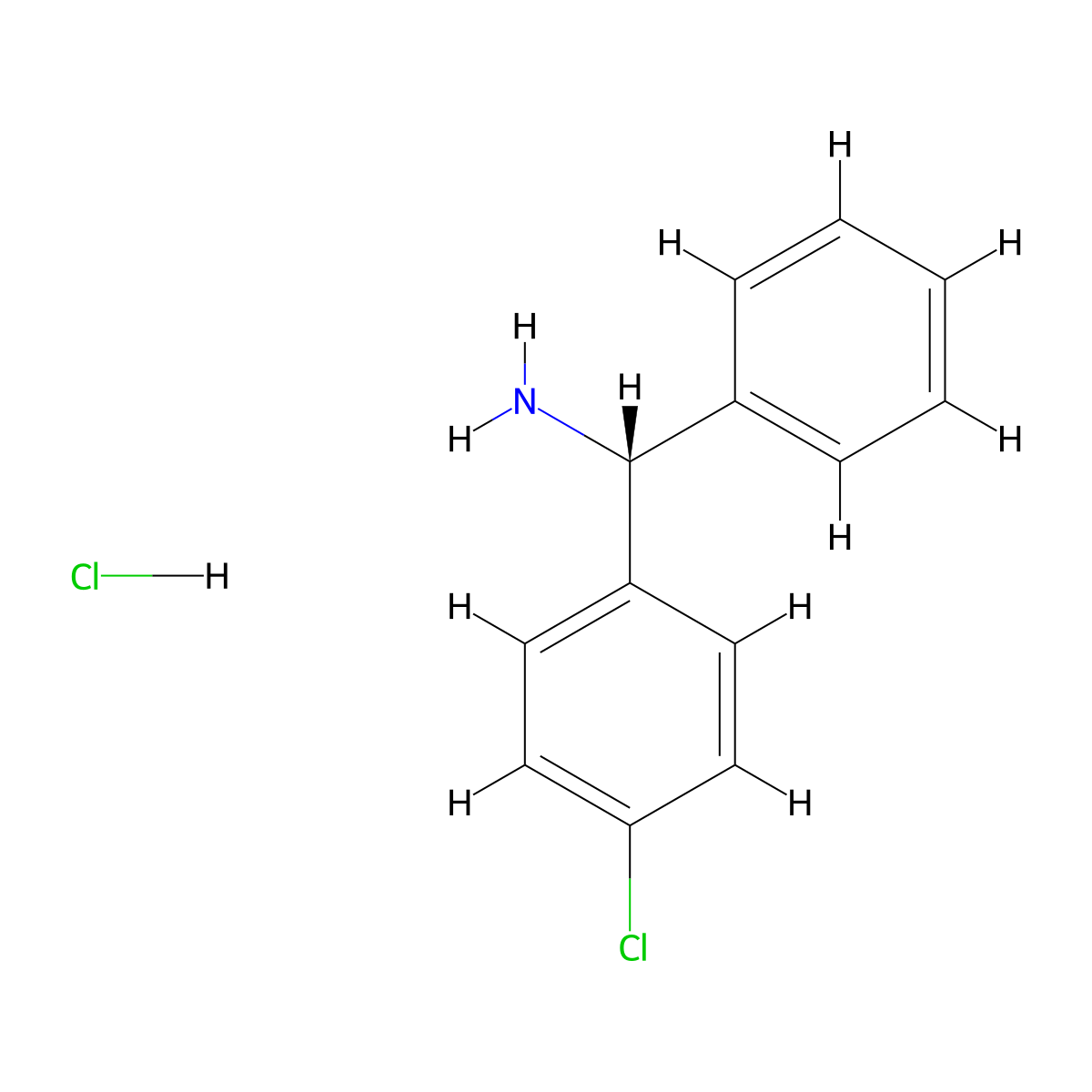 (R)-(4-Chlorophenyl)(phenyl)methanamine hydrochloride molecular structure, CAS 451503-29-0