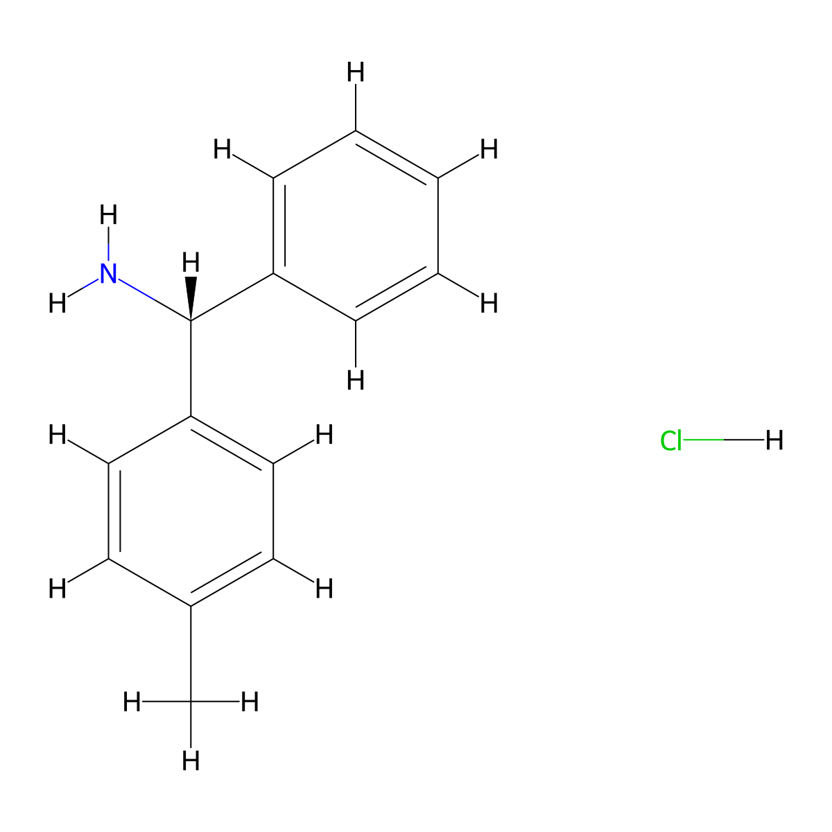 (R)-Phenyl(p-tolyl)methanamine (hydrochloride) molecular structure, CAS 451503-39-2