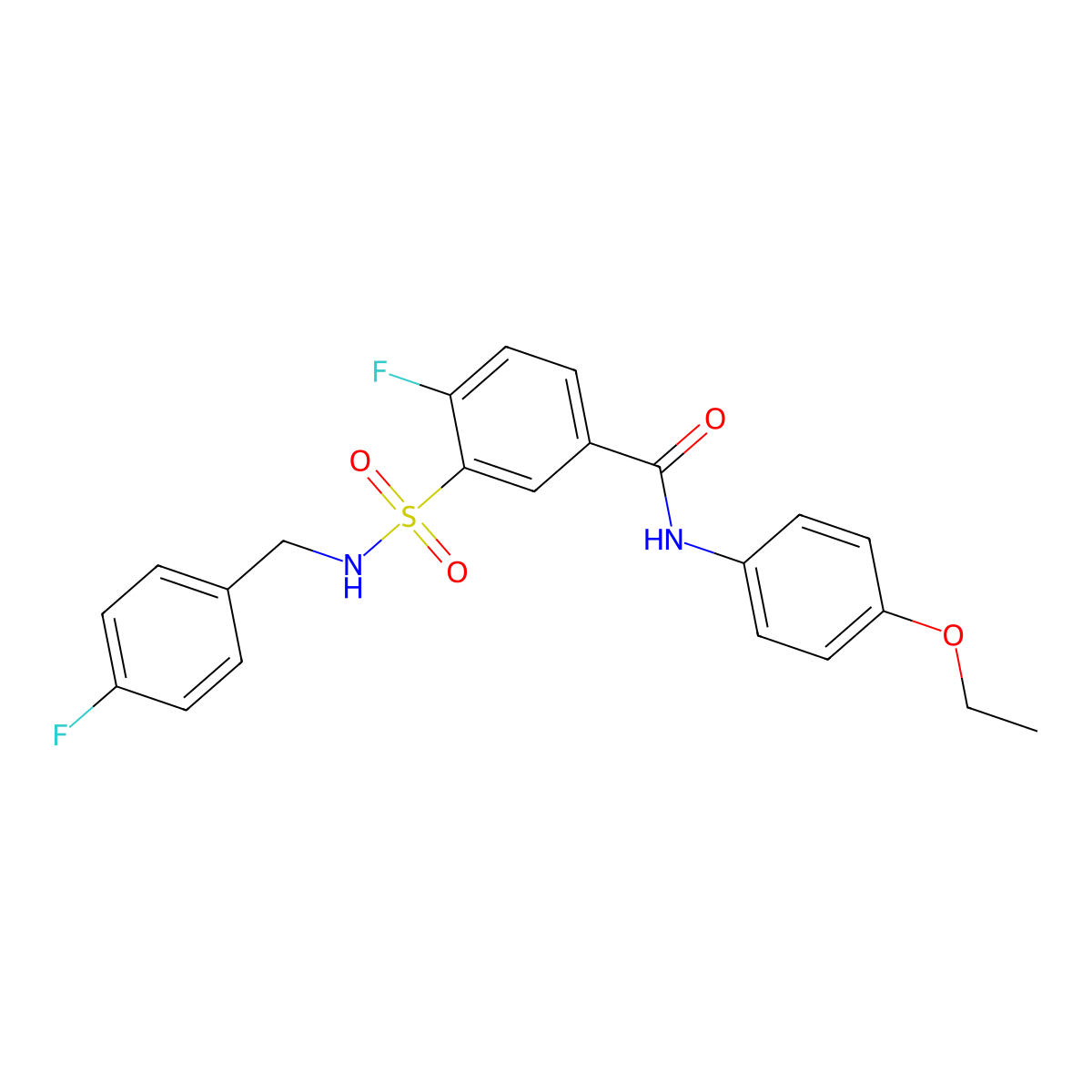 N-(4-ethoxyphenyl)-4-fluoro-3-[(4-fluorophenyl)methylsulfamoyl]benzamide molecular structure, CAS 451504-22-6