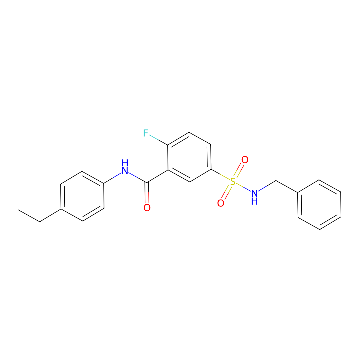 5-(benzylsulfamoyl)-N-(4-ethylphenyl)-2-fluorobenzamide molecular structure, CAS 451506-29-9