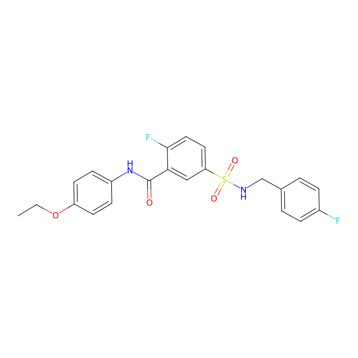N-(4-ethoxyphenyl)-2-fluoro-5-[(4-fluorophenyl)methylsulfamoyl]benzamide molecular structure, CAS 451506-71-1