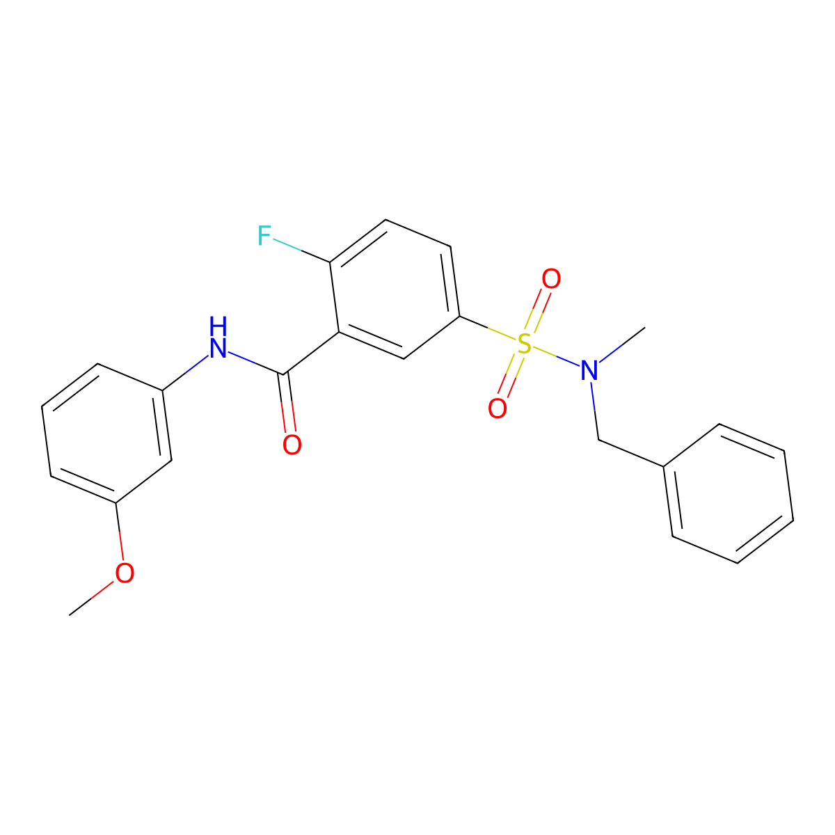 5-[benzyl(methyl)sulfamoyl]-2-fluoro-N-(3-methoxyphenyl)benzamide molecular structure, CAS 451506-73-3
