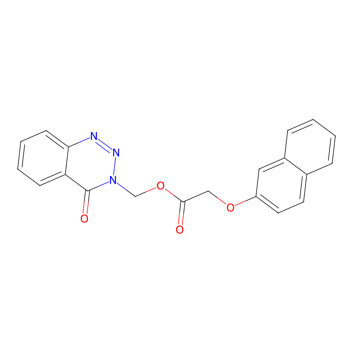(4-oxobenzo[d][1,2,3]triazin-3(4H)-yl)methyl 2-(naphthalen-2-yloxy)acetate molecular structure, CAS 451507-43-0