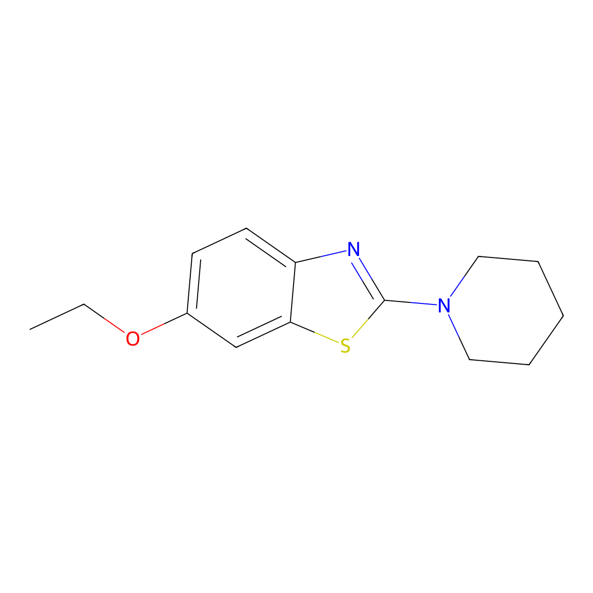 6-Ethoxy-2-piperidin-1-yl-1,3-benzothiazole molecular structure, CAS 451511-40-3