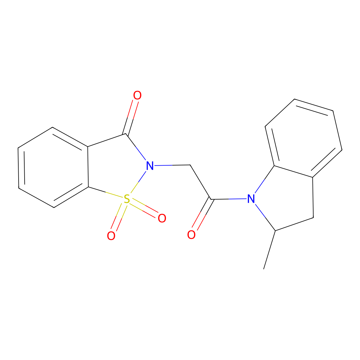 2-(2-(2-methylindolin-1-yl)-2-oxoethyl)benzo[d]isothiazol-3(2H)-one 1,1-dioxide molecular structure, CAS 451512-90-6