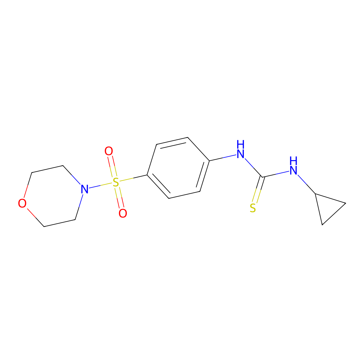 1-Cyclopropyl-3-(4-morpholin-4-ylsulfonylphenyl)thiourea molecular structure, CAS 451516-67-9