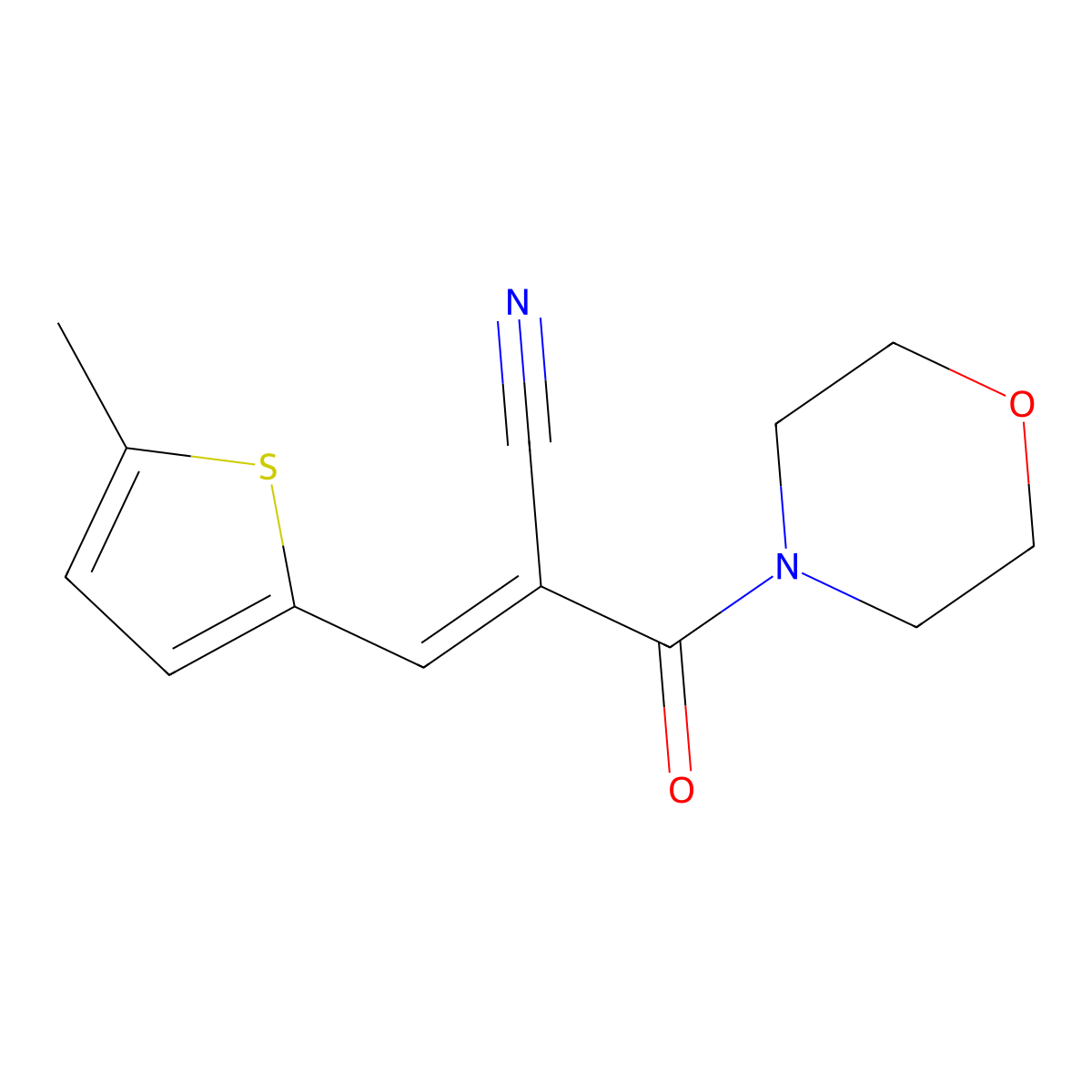 3-(5-Methylthiophen-2-yl)-2-(morpholine-4-carbonyl)prop-2-enenitrile molecular structure, CAS 451521-87-2