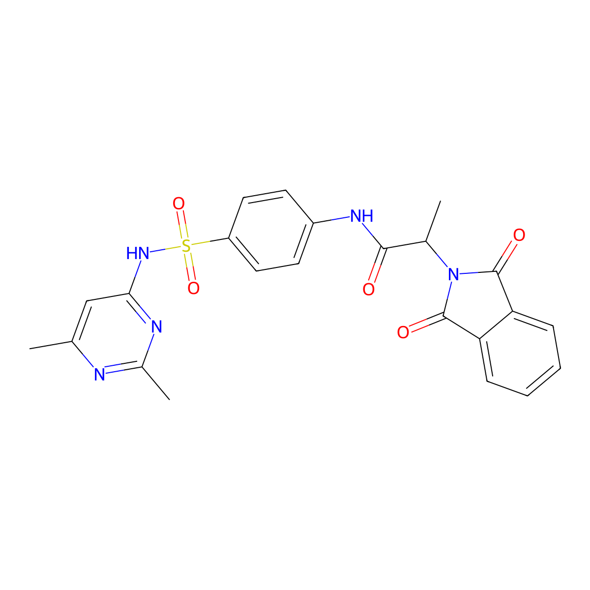 N-(4-{[(2,6-dimethyl-4-pyrimidinyl)amino]sulfonyl}phenyl)-2-(1,3-dioxo-1,3-dihydro-2H-isoindol-2-yl)propanamide molecular structure, CAS 451523-25-4