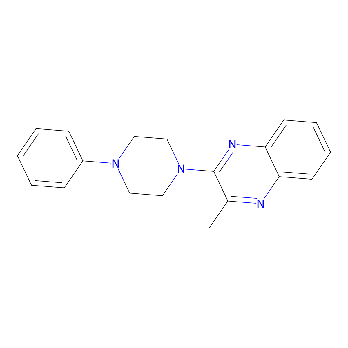 2-Methyl-3-(4-phenylpiperazin-1-yl)quinoxaline molecular structure, CAS 451523-76-5
