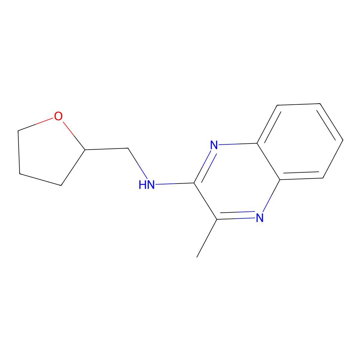 3-methyl-N-[(oxolan-2-yl)methyl]quinoxalin-2-amine molecular structure, CAS 451523-77-6