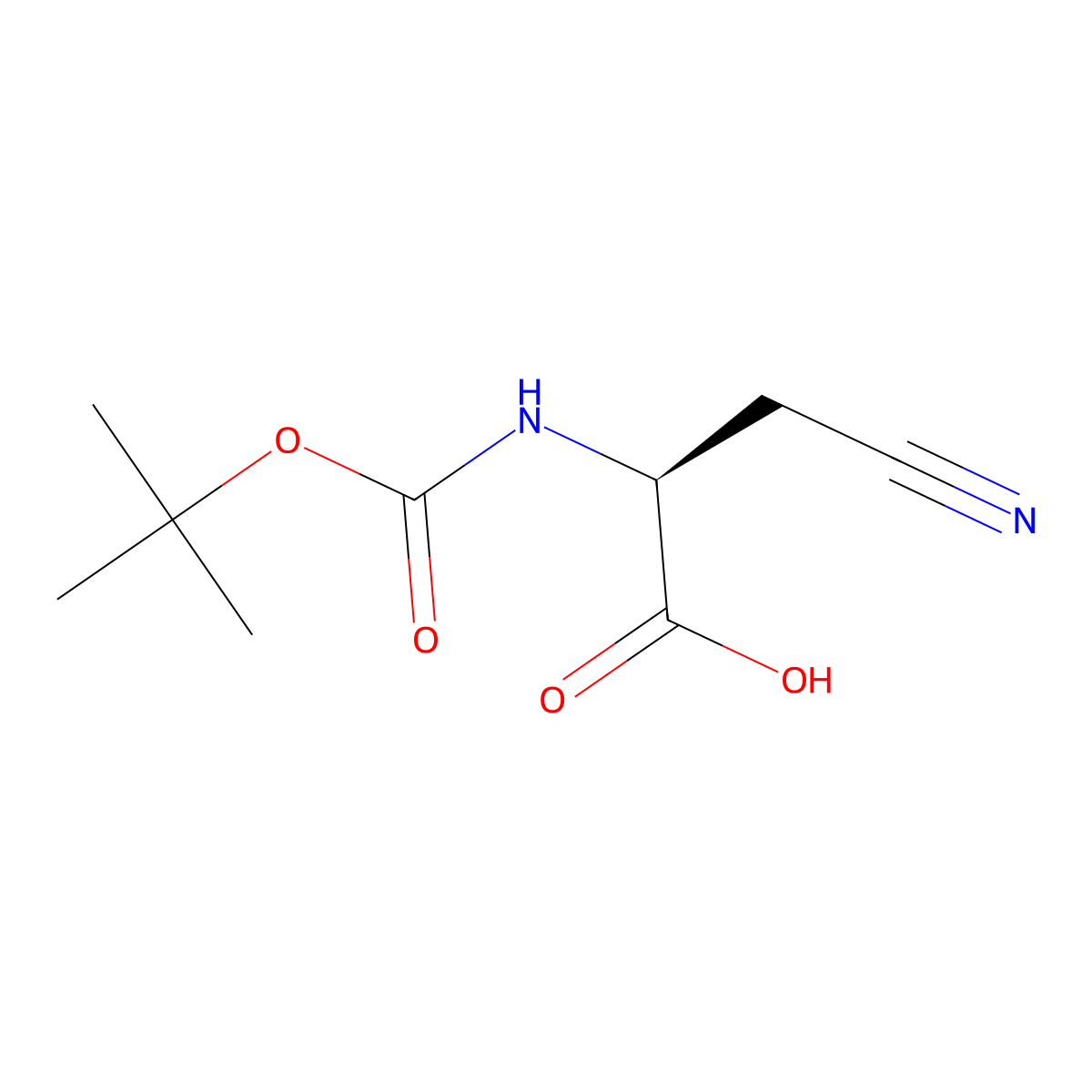 Boc-beta-cyano-L-alanine molecular structure, CAS 45159-34-0