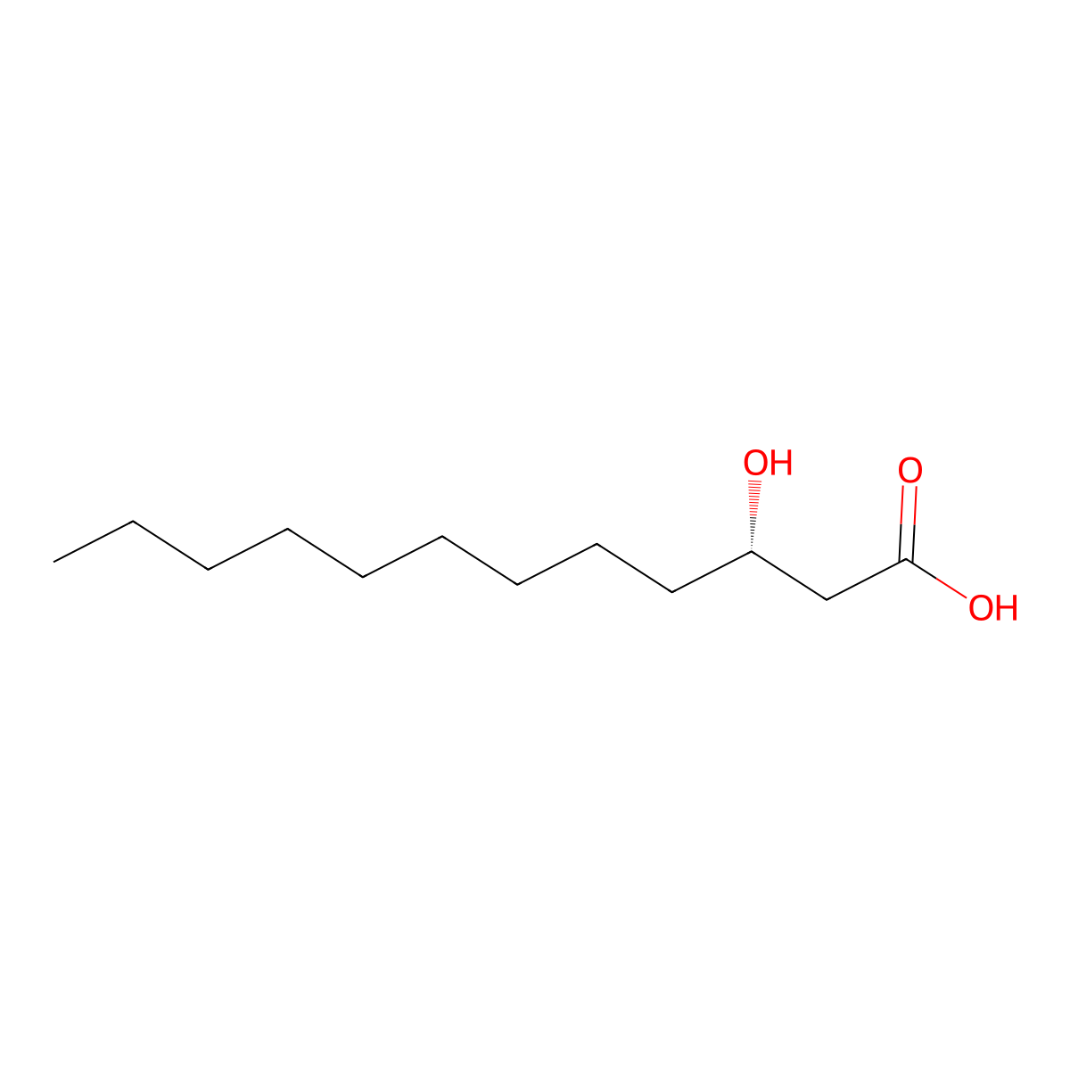 3-Hydroxydodecanoic acid, (3S)- molecular structure, CAS 45162-48-9
