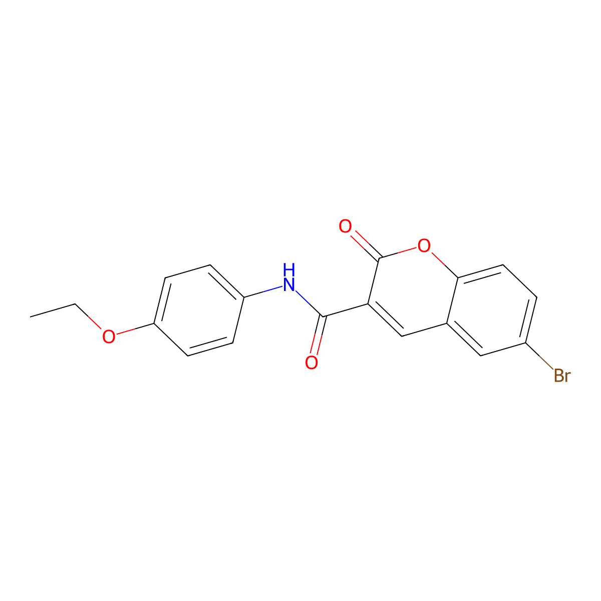 6-bromo-N-(4-ethoxyphenyl)-2-oxo-2H-chromene-3-carboxamide molecular structure, CAS 4517-91-3