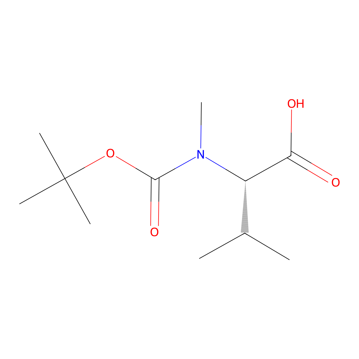 Boc-N-methyl-L-valine molecular structure, CAS 45170-31-8