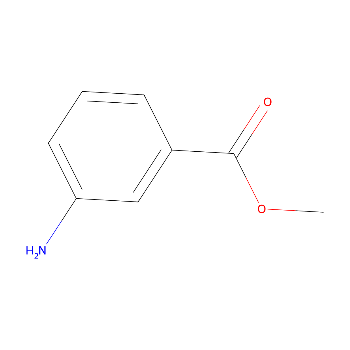Benzoic acid, 3-amino-, methyl ester molecular structure, CAS 4518-10-9