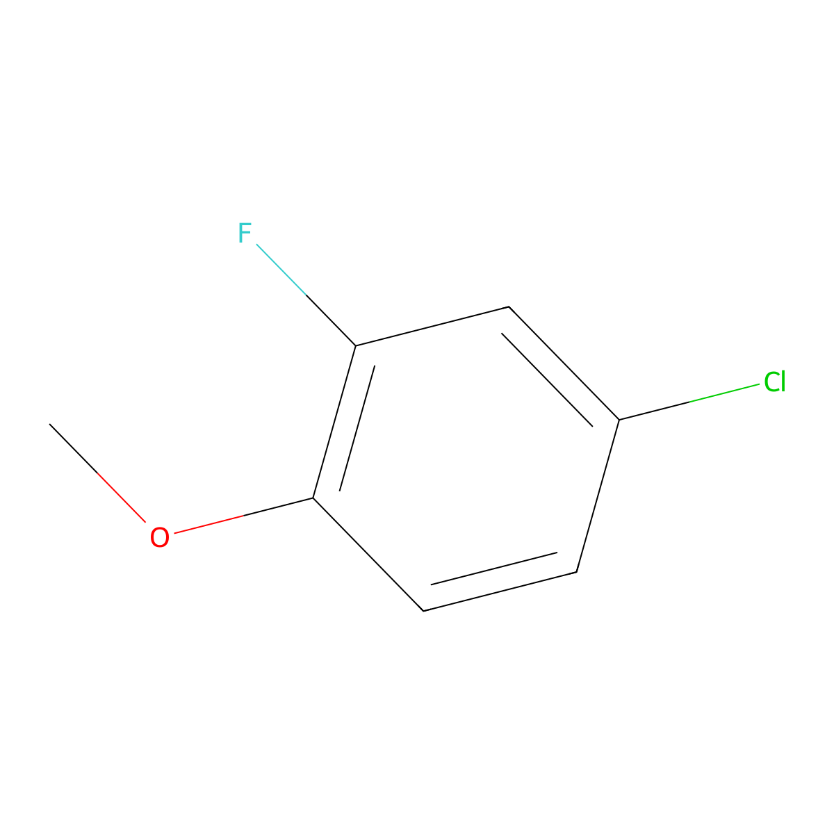 4-Chloro-2-fluoroanisole molecular structure, CAS 452-09-5