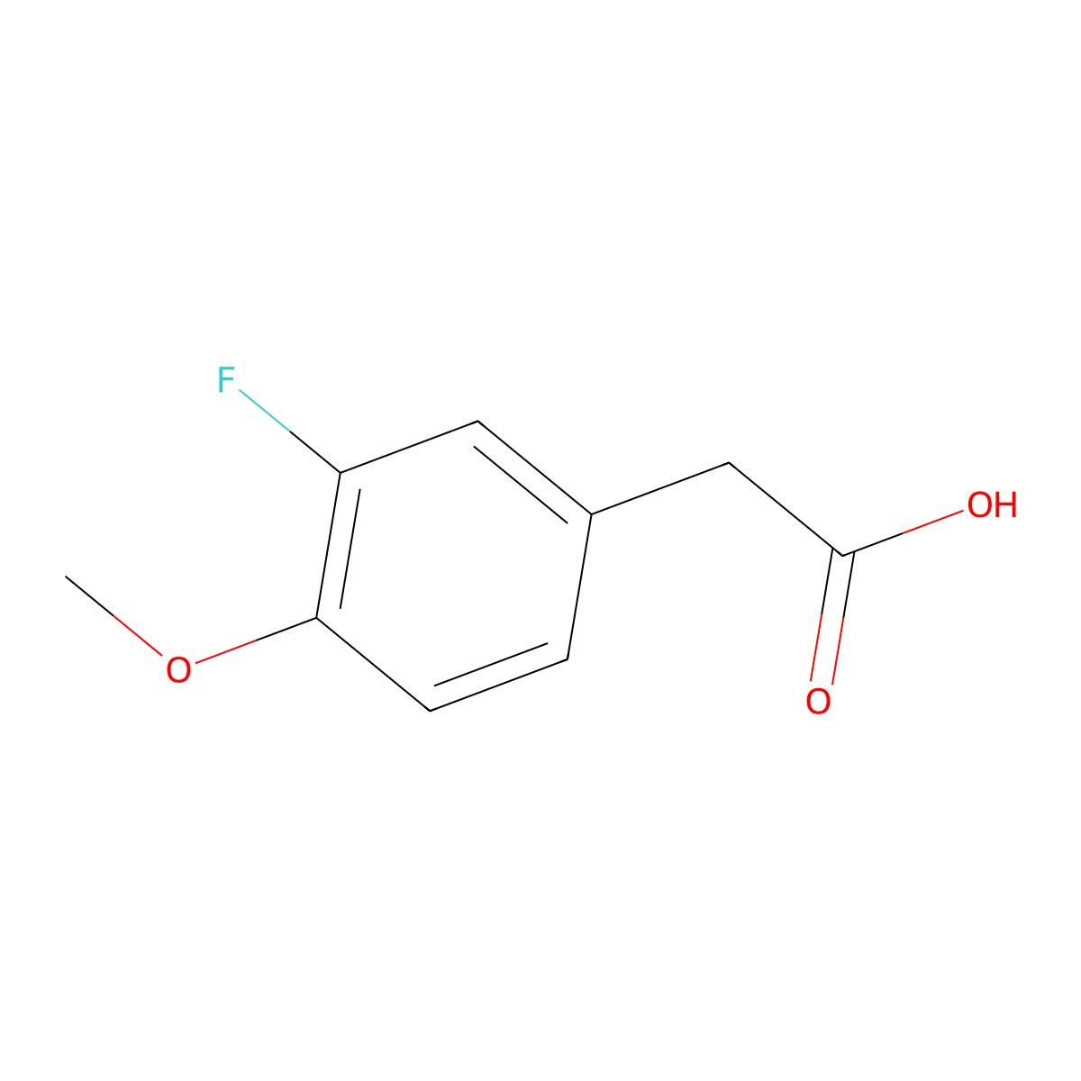 (3-Fluoro-4-methoxyphenyl)acetic acid molecular structure, CAS 452-14-2