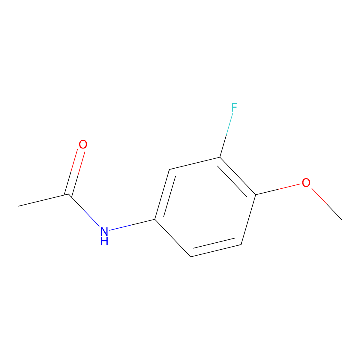N-(3-Fluoro-4-methoxyphenyl)acetamide molecular structure, CAS 452-15-3