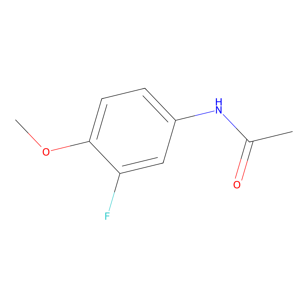 N-(3-Fluoro-4-methoxyphenyl)acetamide molecular structure, CAS 452-15-3