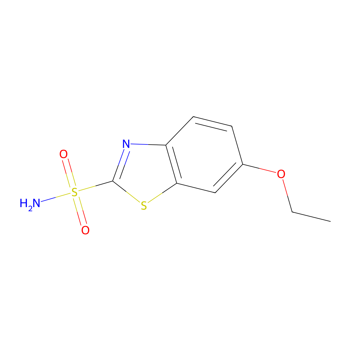 Ethoxzolamide molecular structure, CAS 452-35-7