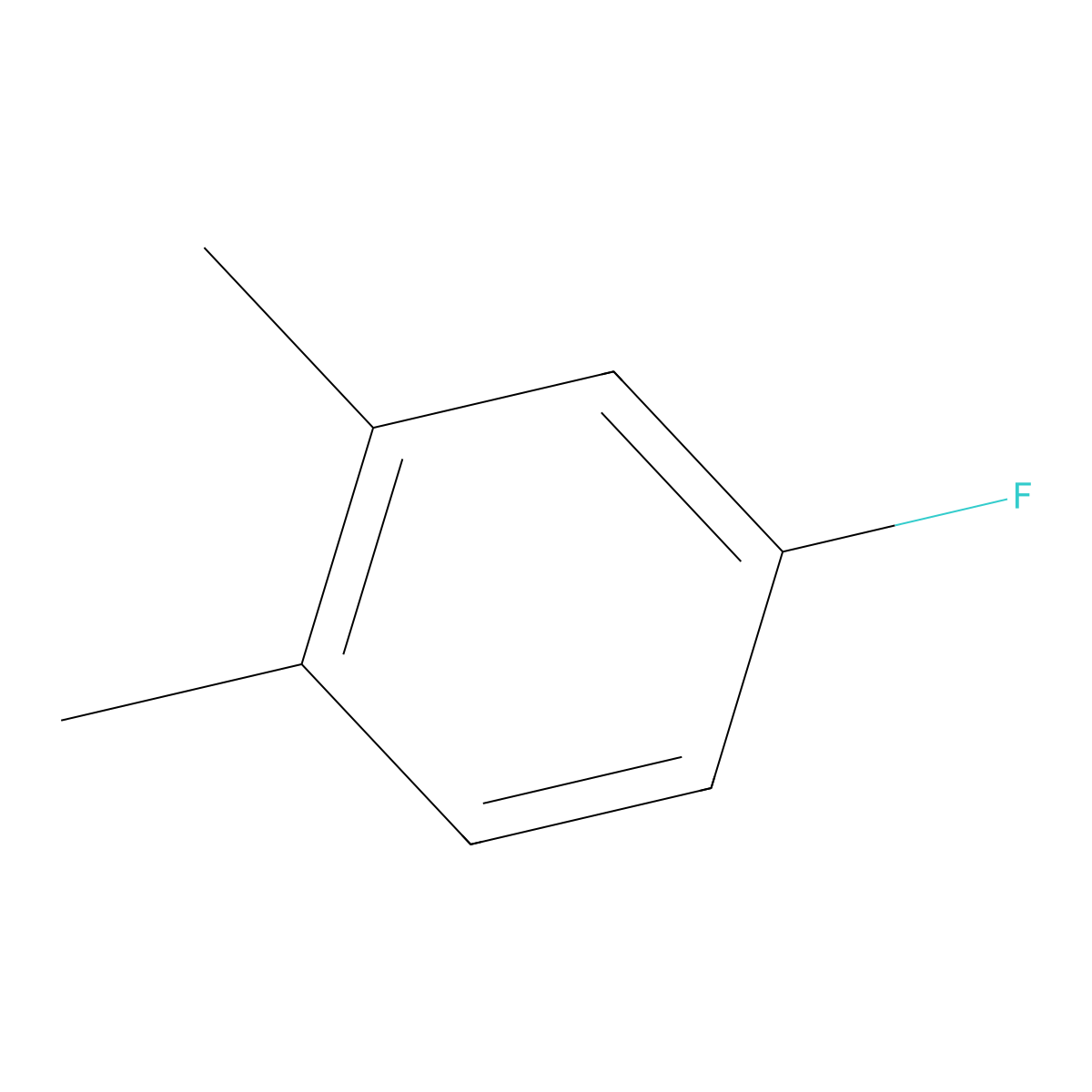 4-Fluoro-o-xylene molecular structure, CAS 452-64-2