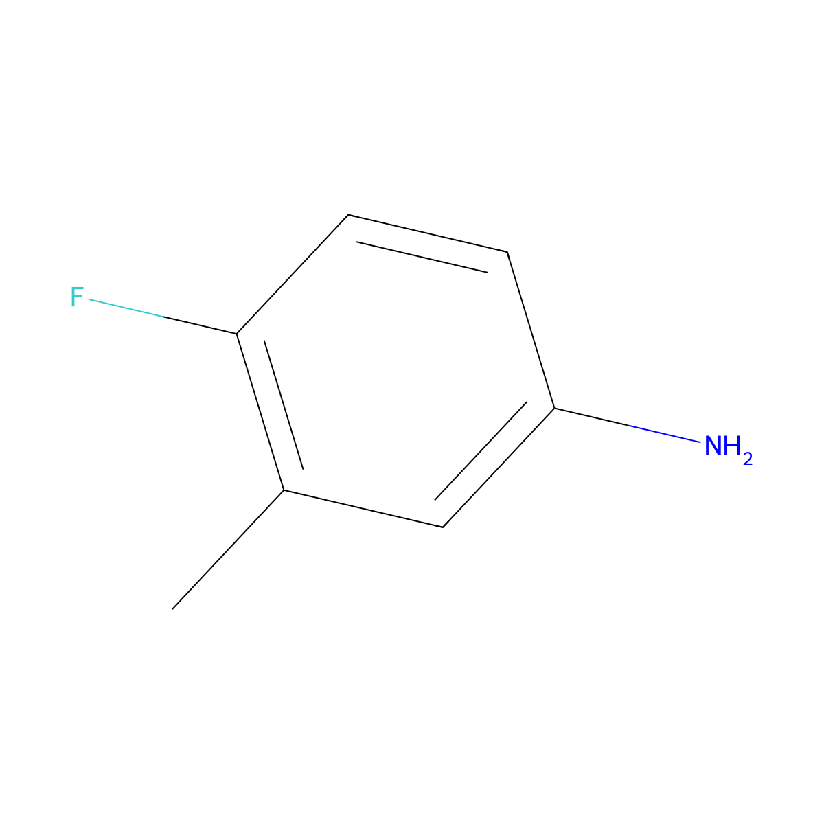 4-Fluoro-m-toluidine molecular structure, CAS 452-69-7