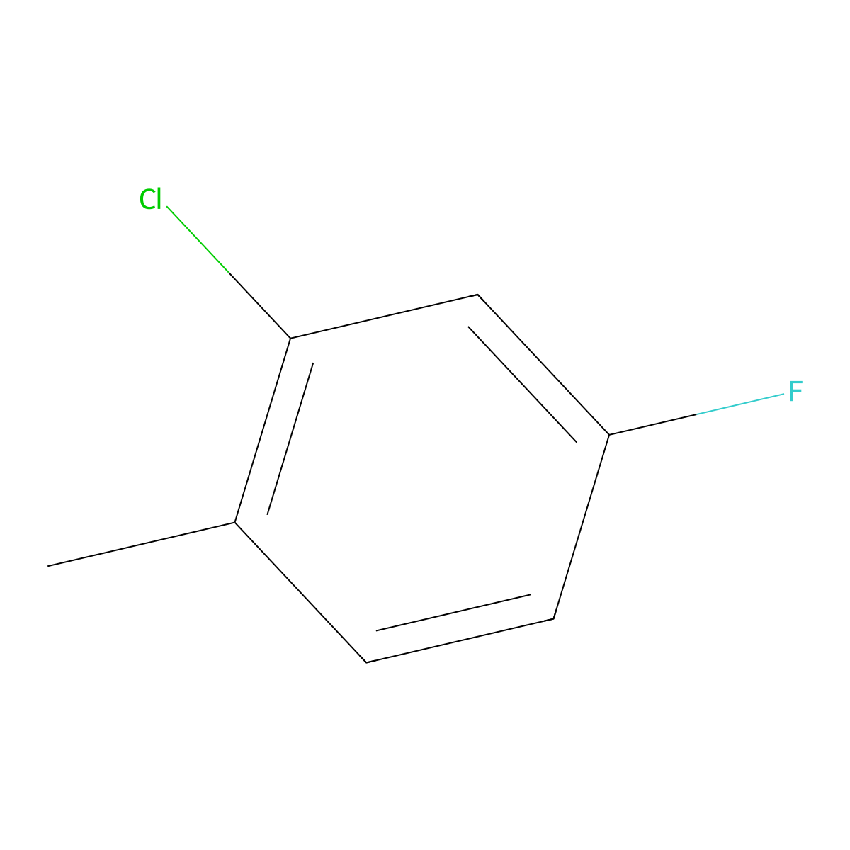 2-Chloro-4-fluorotoluene molecular structure, CAS 452-73-3