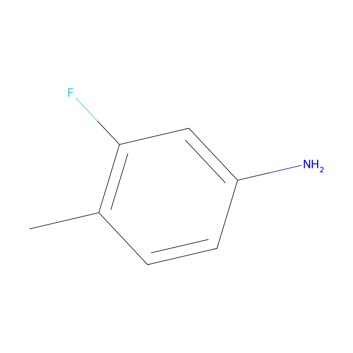 3-Fluoro-4-methylaniline molecular structure, CAS 452-77-7