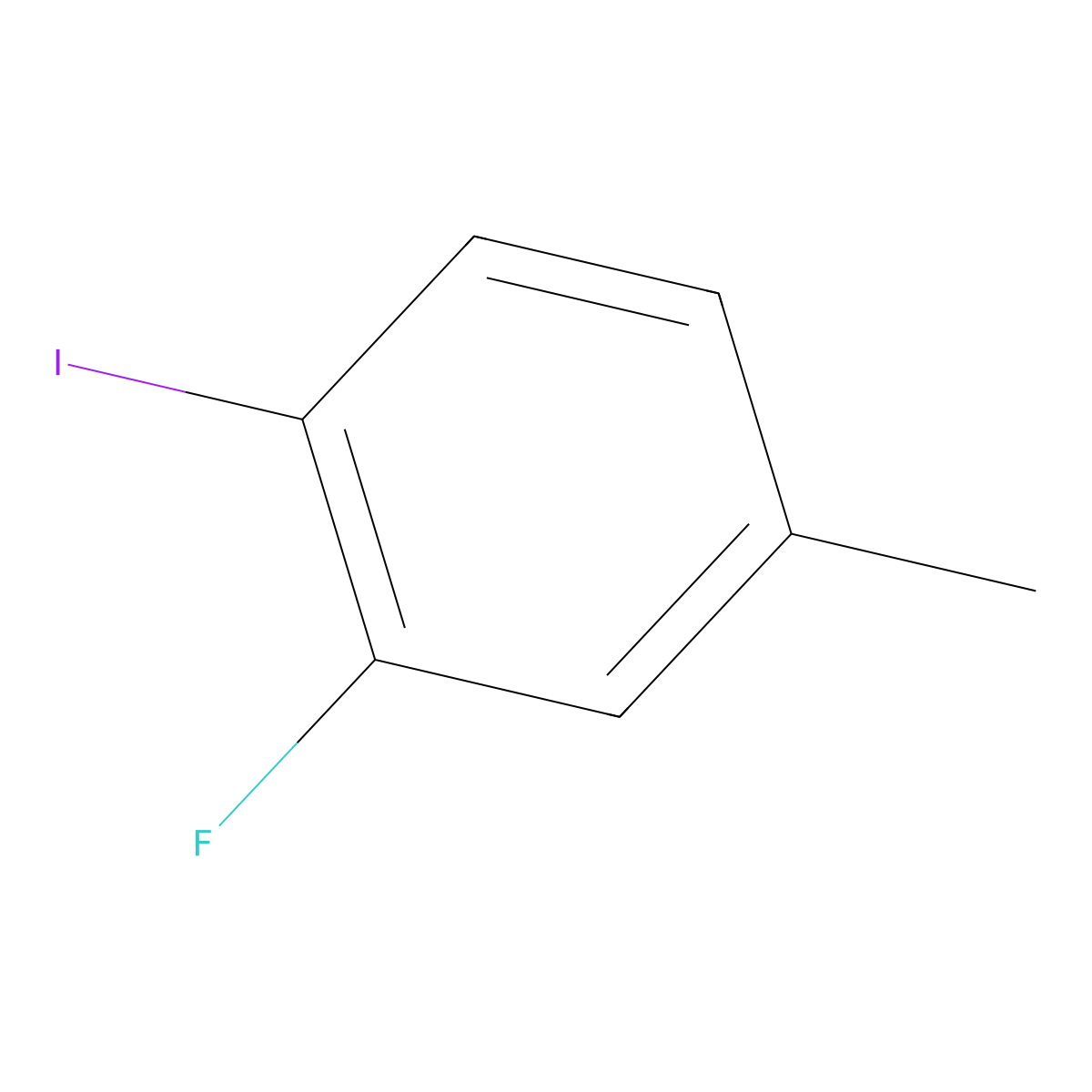 Benzene, 2-fluoro-1-iodo-4-methyl- molecular structure, CAS 452-79-9