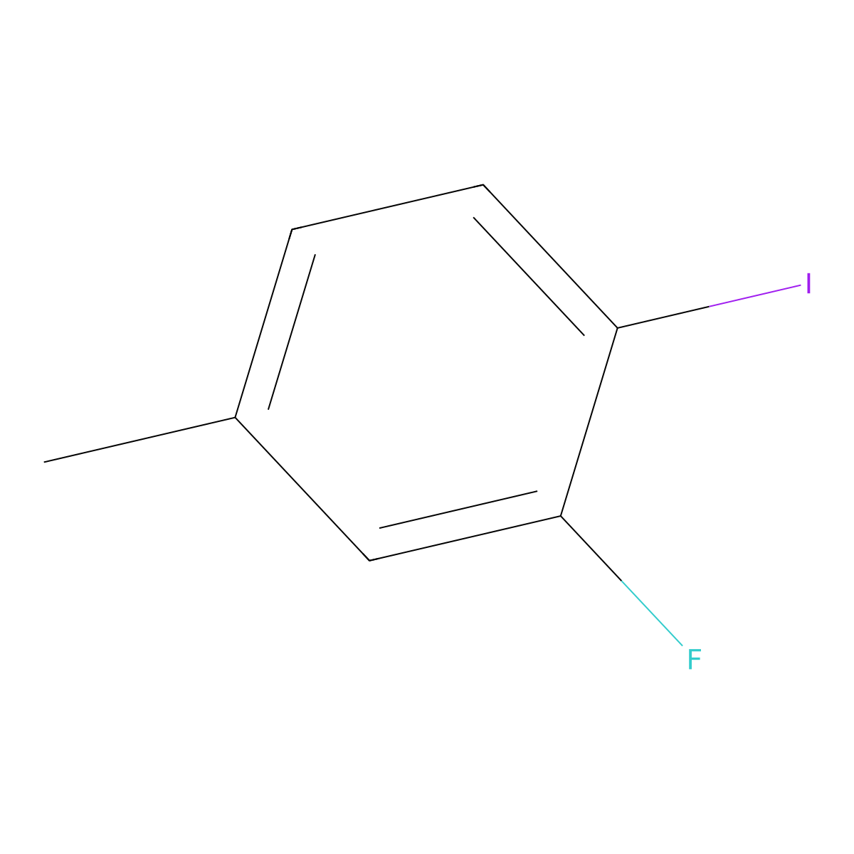 Benzene, 2-fluoro-1-iodo-4-methyl- molecular structure, CAS 452-79-9