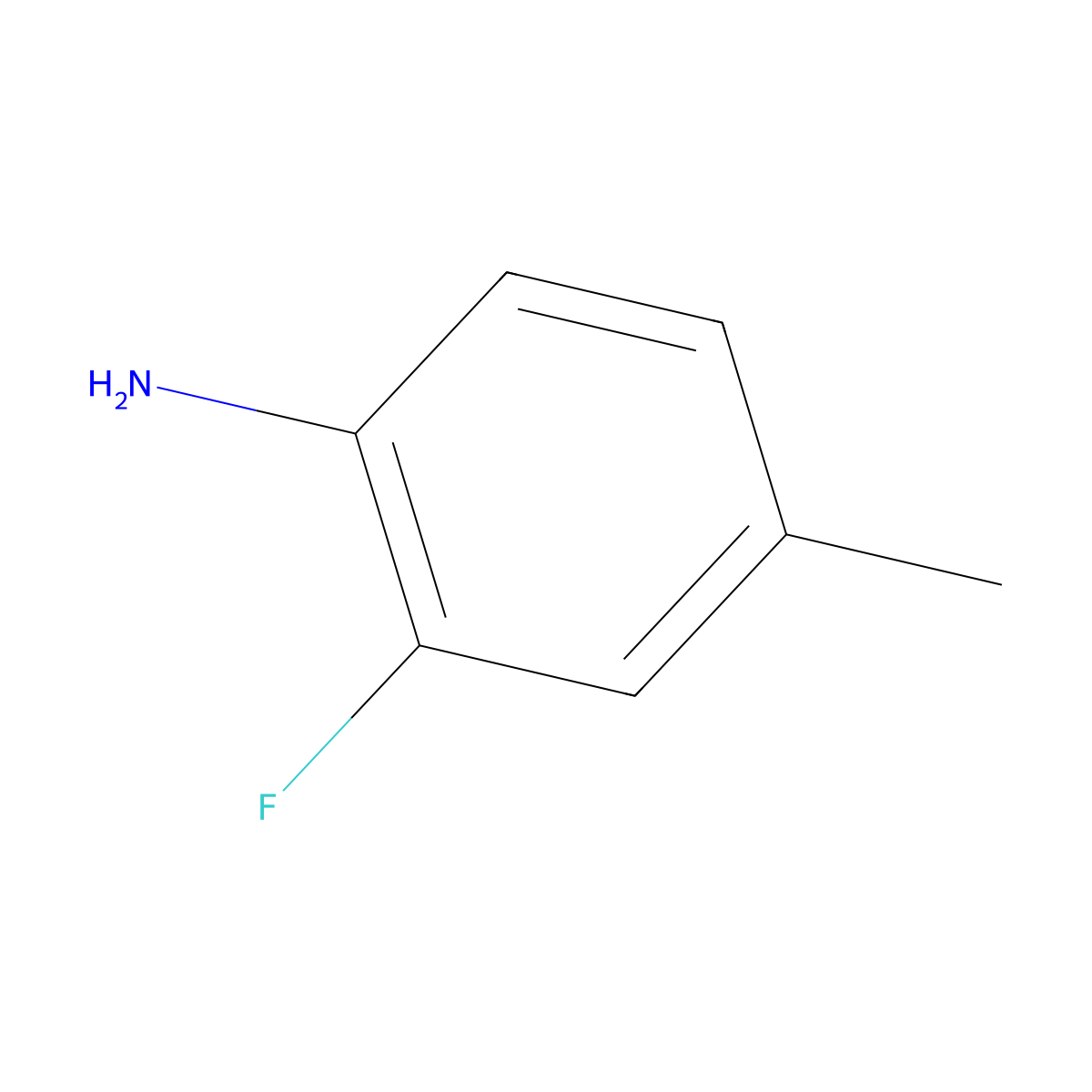 2-Fluoro-4-methylaniline molecular structure, CAS 452-80-2