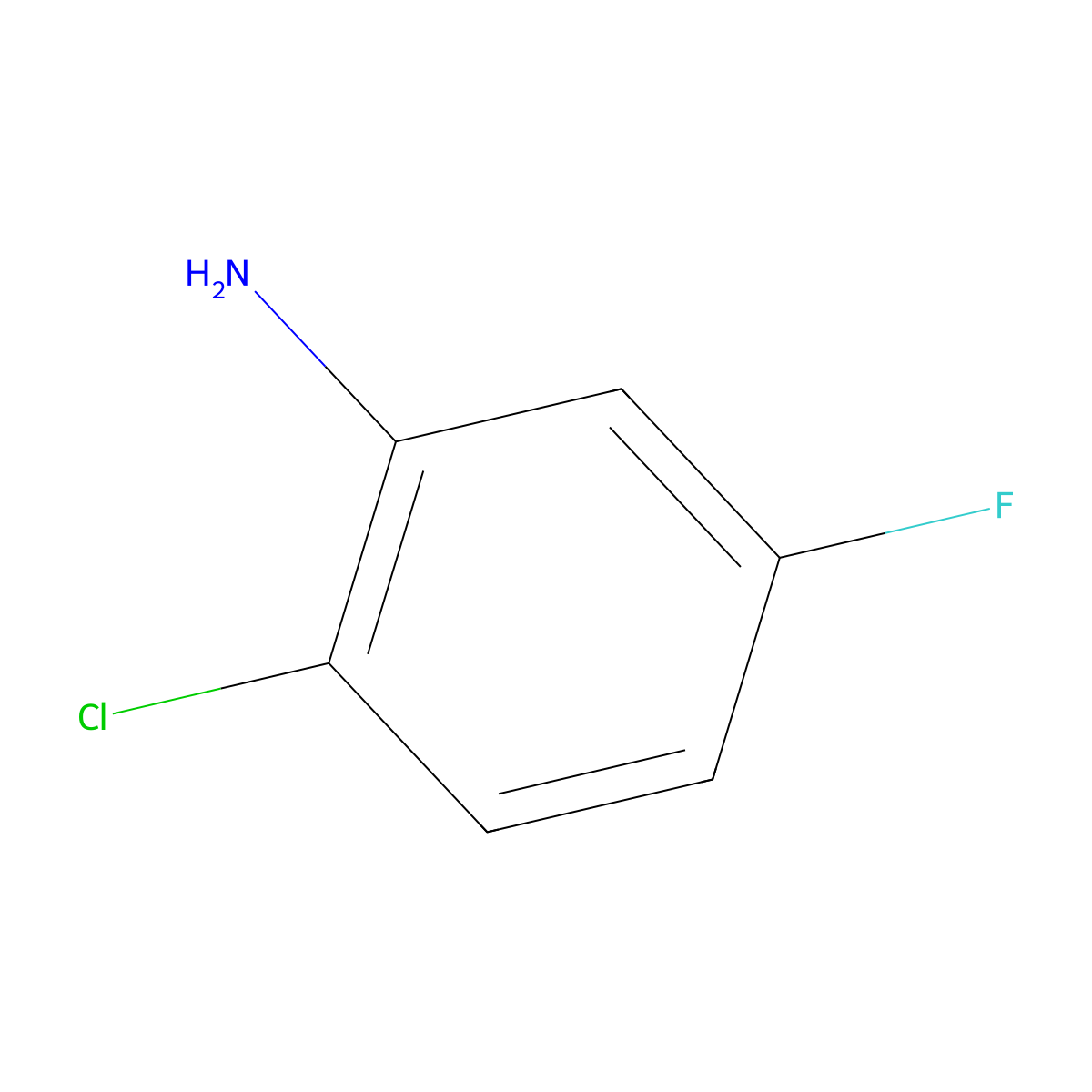 2-Chloro-5-fluoroaniline molecular structure, CAS 452-83-5