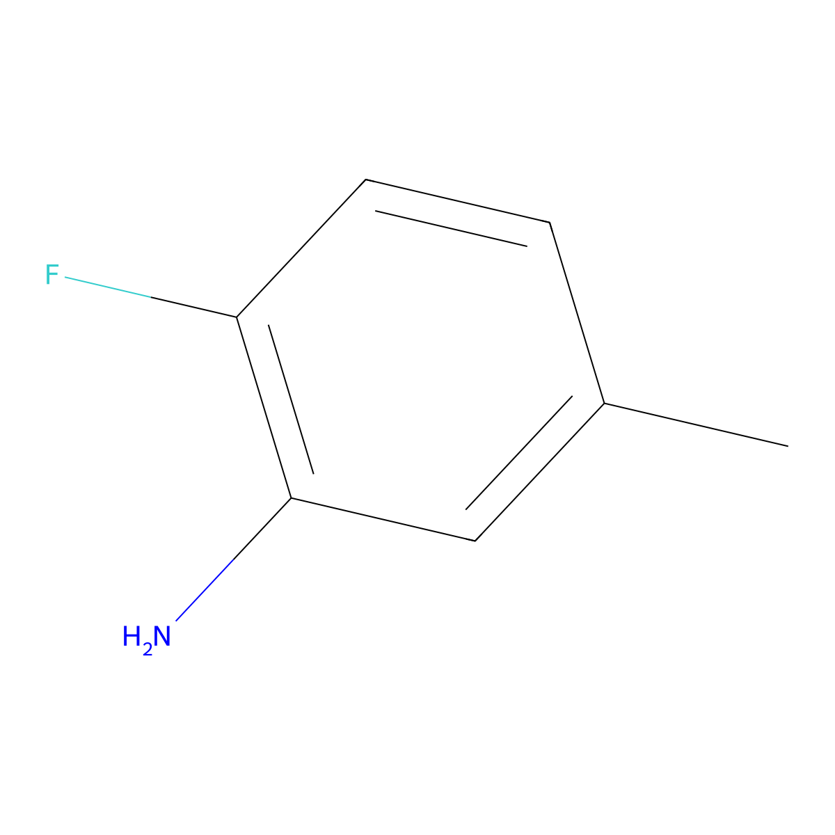 2-Fluoro-5-methylaniline molecular structure, CAS 452-84-6