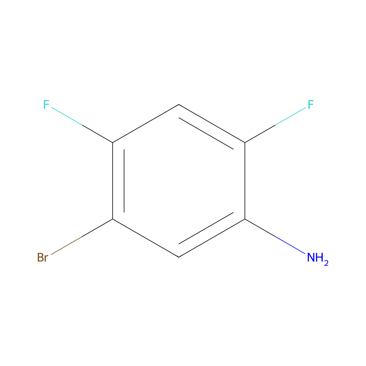 5-Bromo-2,4-difluoroaniline molecular structure, CAS 452-92-6