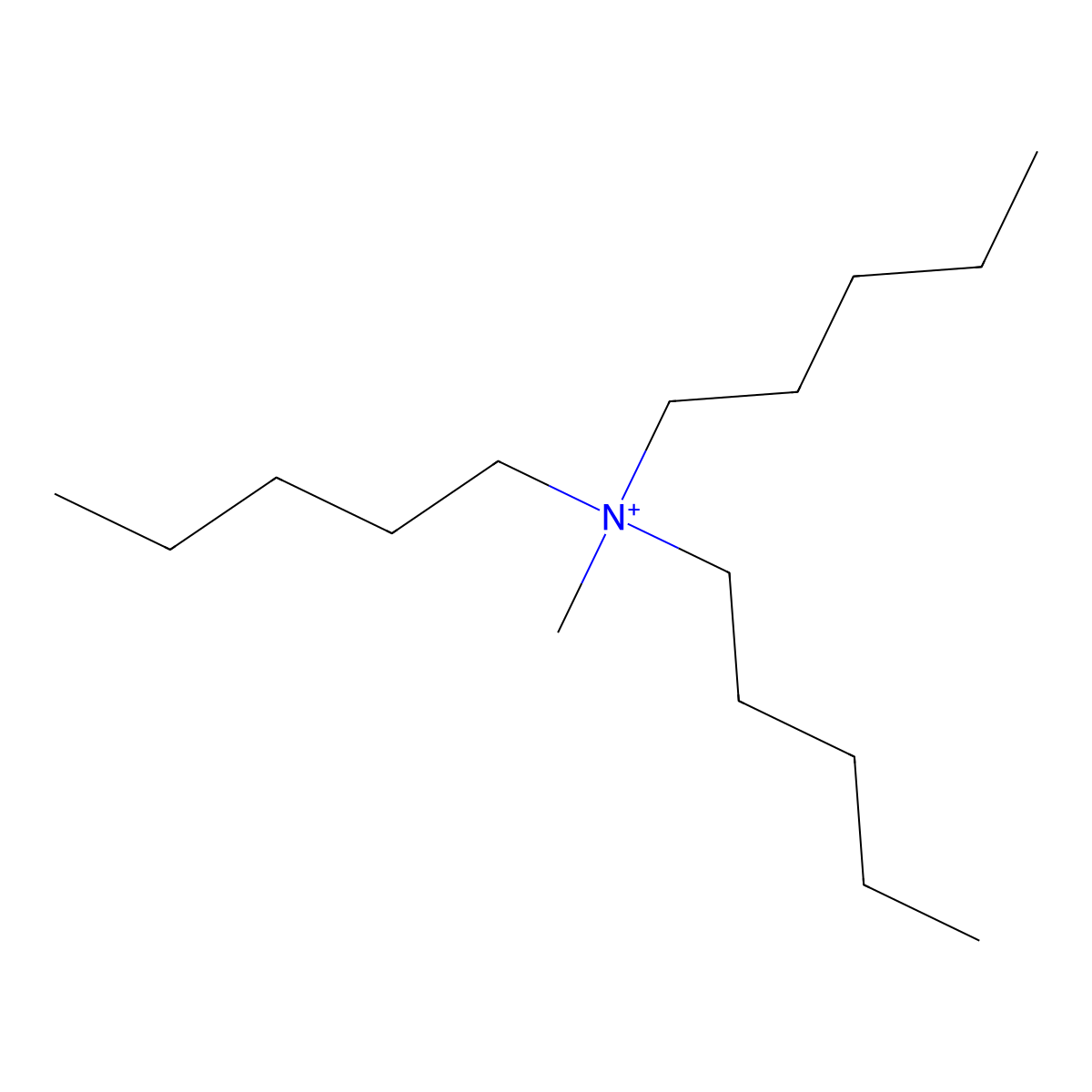 N-Methyl-N,N-dipentylpentan-1-aminium molecular structure, CAS 45200-25-7