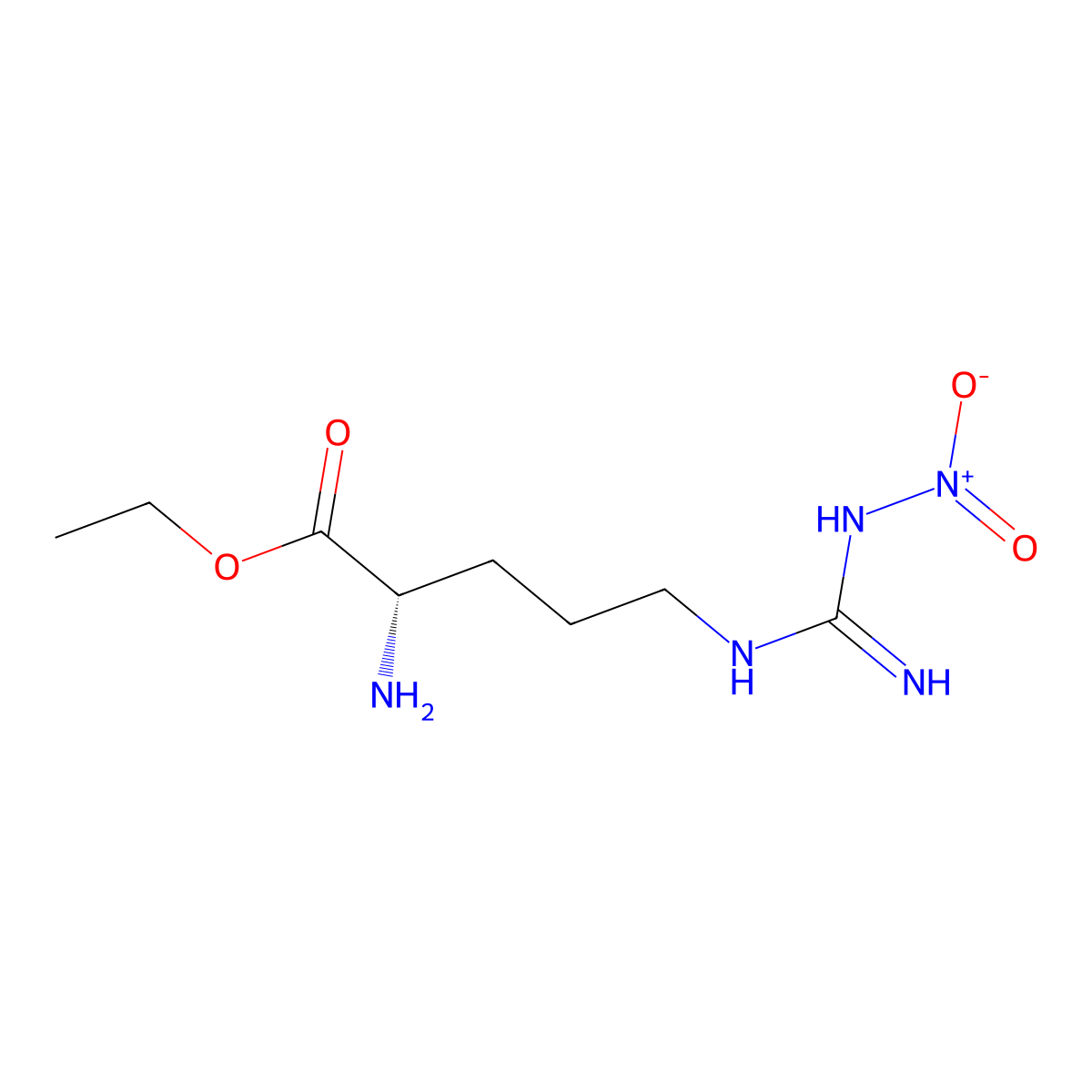ethyl (2S)-2-amino-5-(N'-nitrocarbamimidamido)pentanoate molecular structure, CAS 45204-08-8
