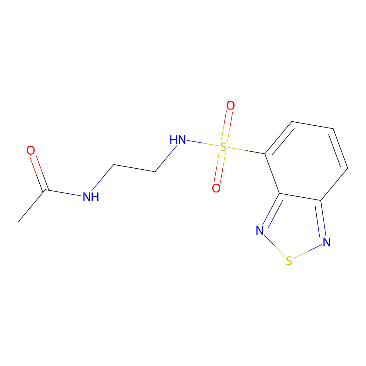 N-[2-(2,1,3-benzothiadiazol-4-ylsulfonylamino)ethyl]acetamide molecular structure, CAS 452054-86-3