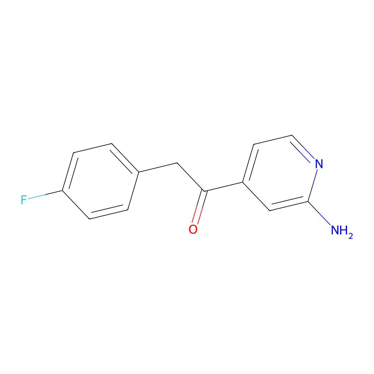 1-(2-Aminopyridin-4-yl)-2-(4-fluorophenyl)ethanone molecular structure, CAS 452056-80-3
