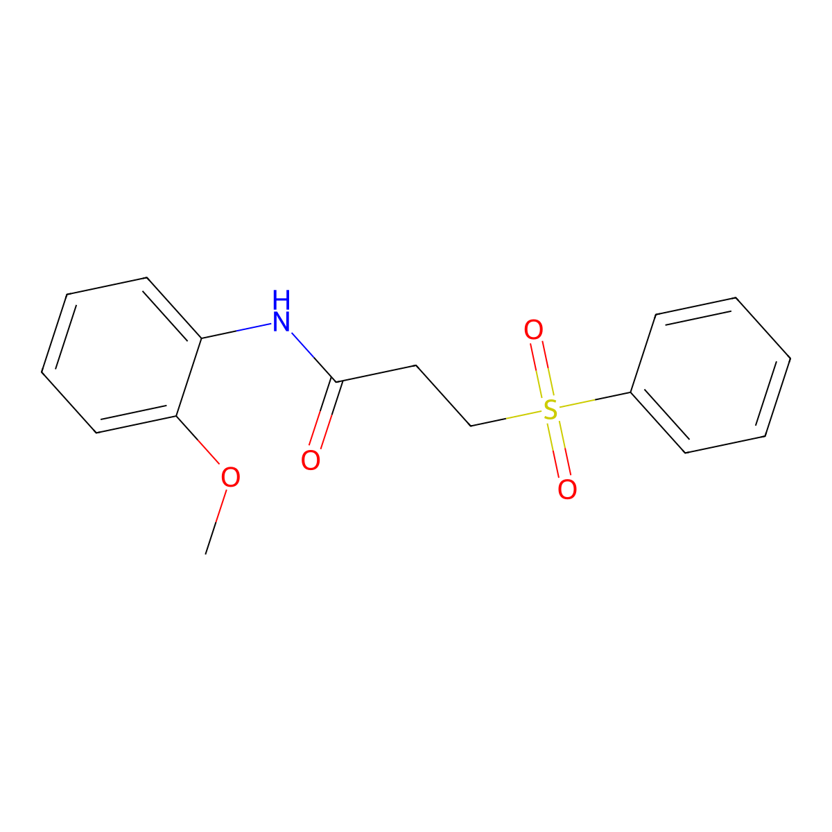 N-(2-methoxyphenyl)-3-(phenylsulfonyl)propanamide molecular structure, CAS 452062-13-4