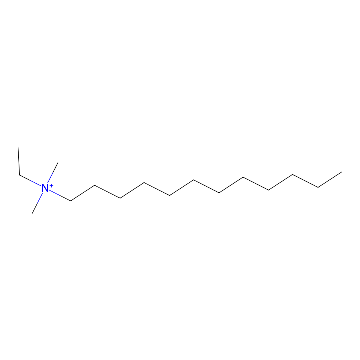 Dodecyldimethylethylammonium molecular structure, CAS 45207-46-3