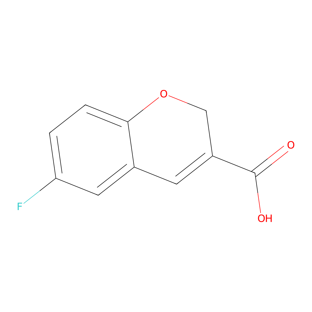 6-fluoro-2H-chromene-3-carboxylic acid molecular structure, CAS 452076-93-6