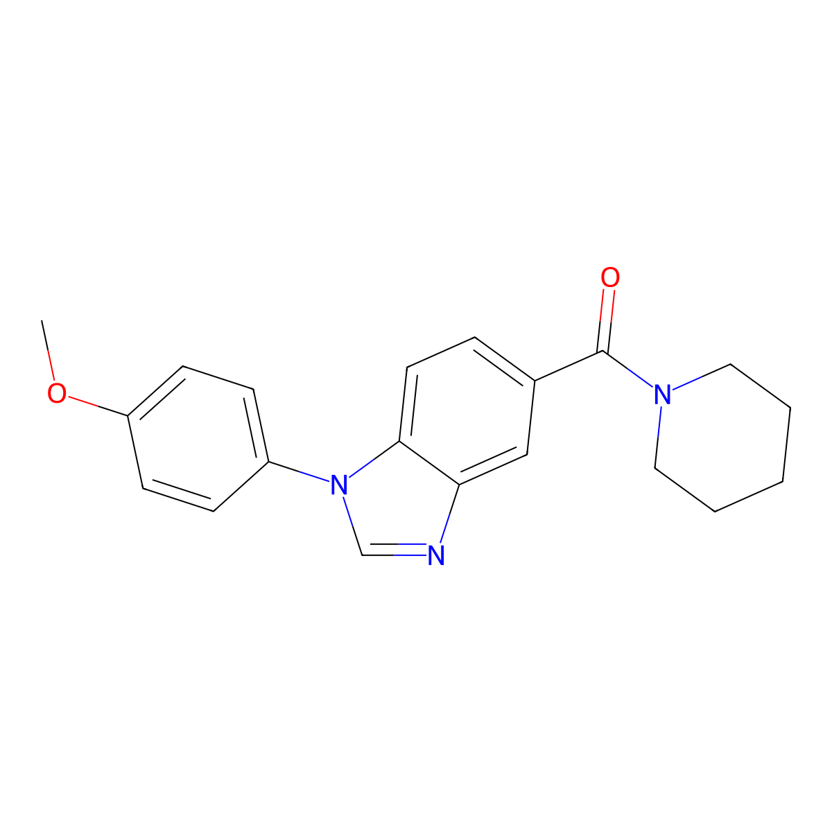[1-(4-Methoxyphenyl)benzimidazol-5-yl]-piperidin-1-ylmethanone molecular structure, CAS 452077-89-3