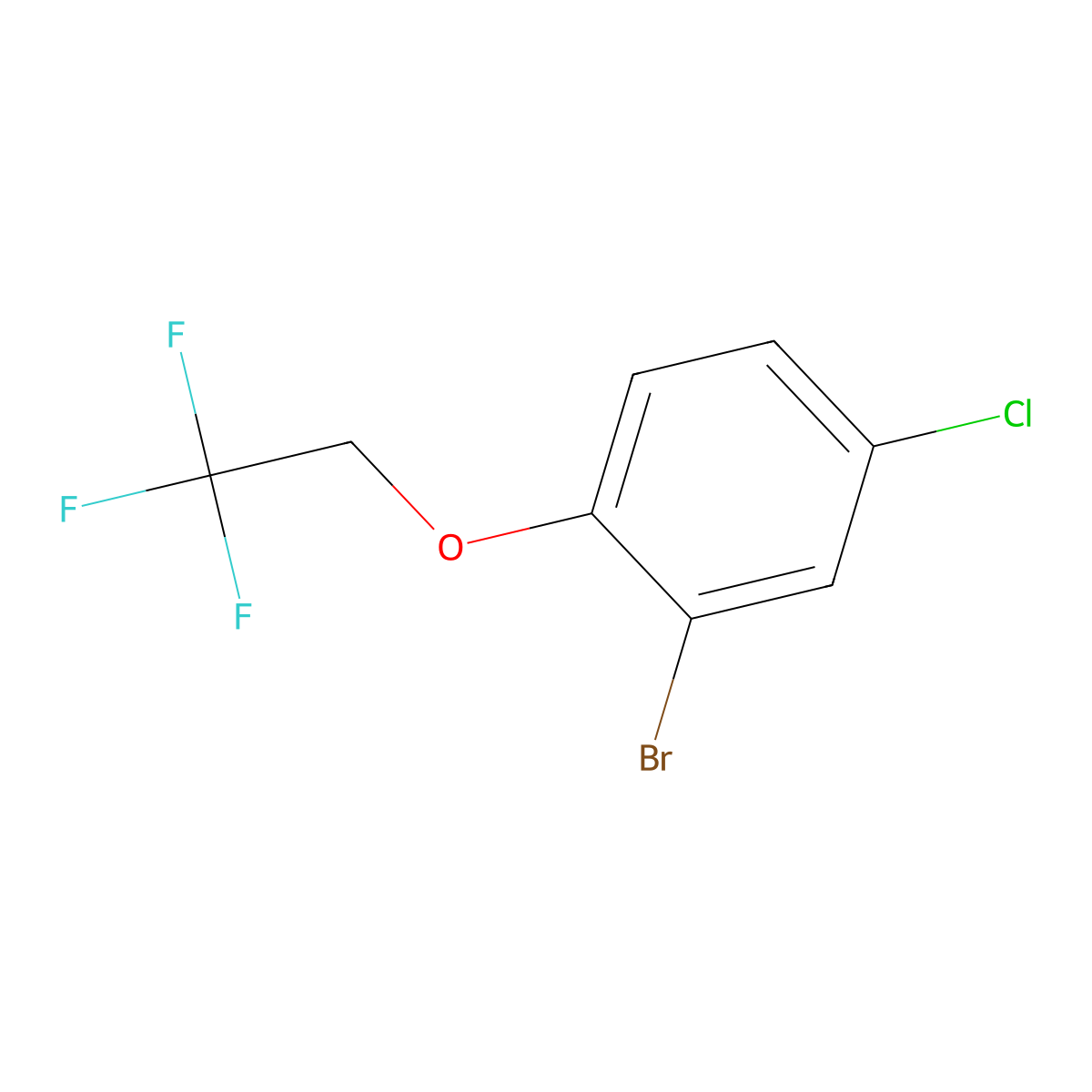 2-Bromo-4-chloro-1-(2,2,2-trifluoroethoxy)-benzene molecular structure, CAS 452082-66-5