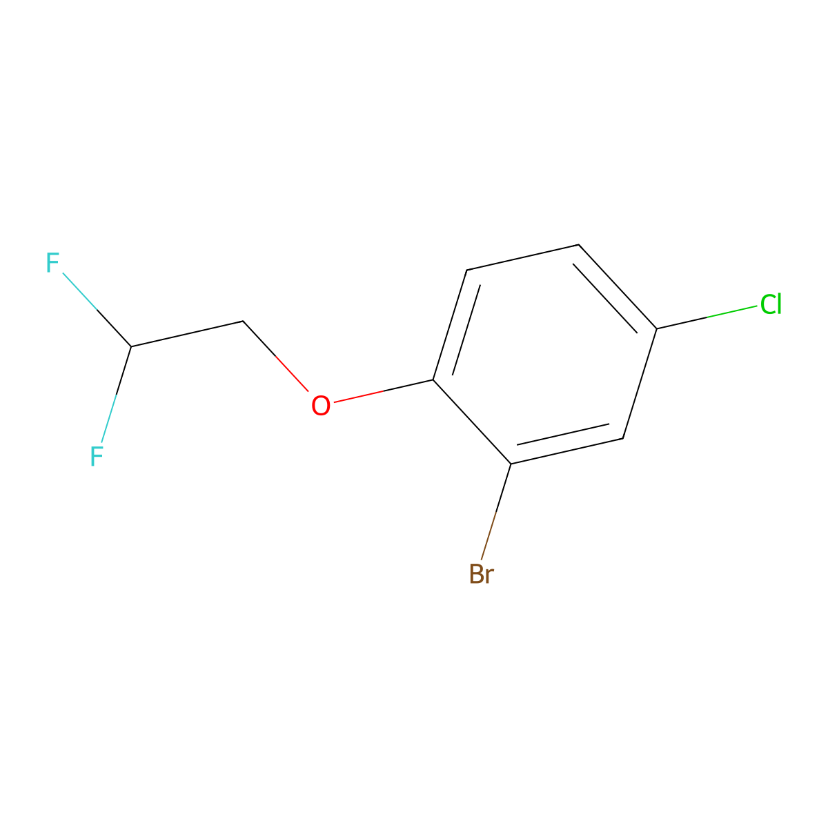 2-Bromo4-chloro(2,2-difluoroethoxy)benzene molecular structure, CAS 452082-67-6