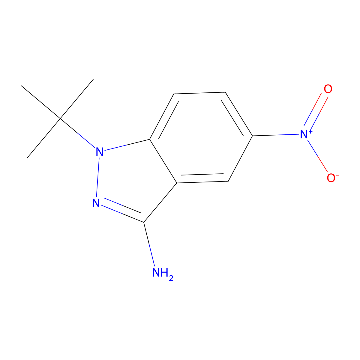 1-tert-Butyl-5-nitro-1H-indazol-3-amine molecular structure, CAS 452088-33-4