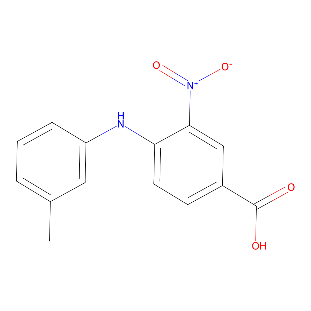 3-Nitro-4-(3-toluidino)benzoic acid molecular structure, CAS 452088-49-2