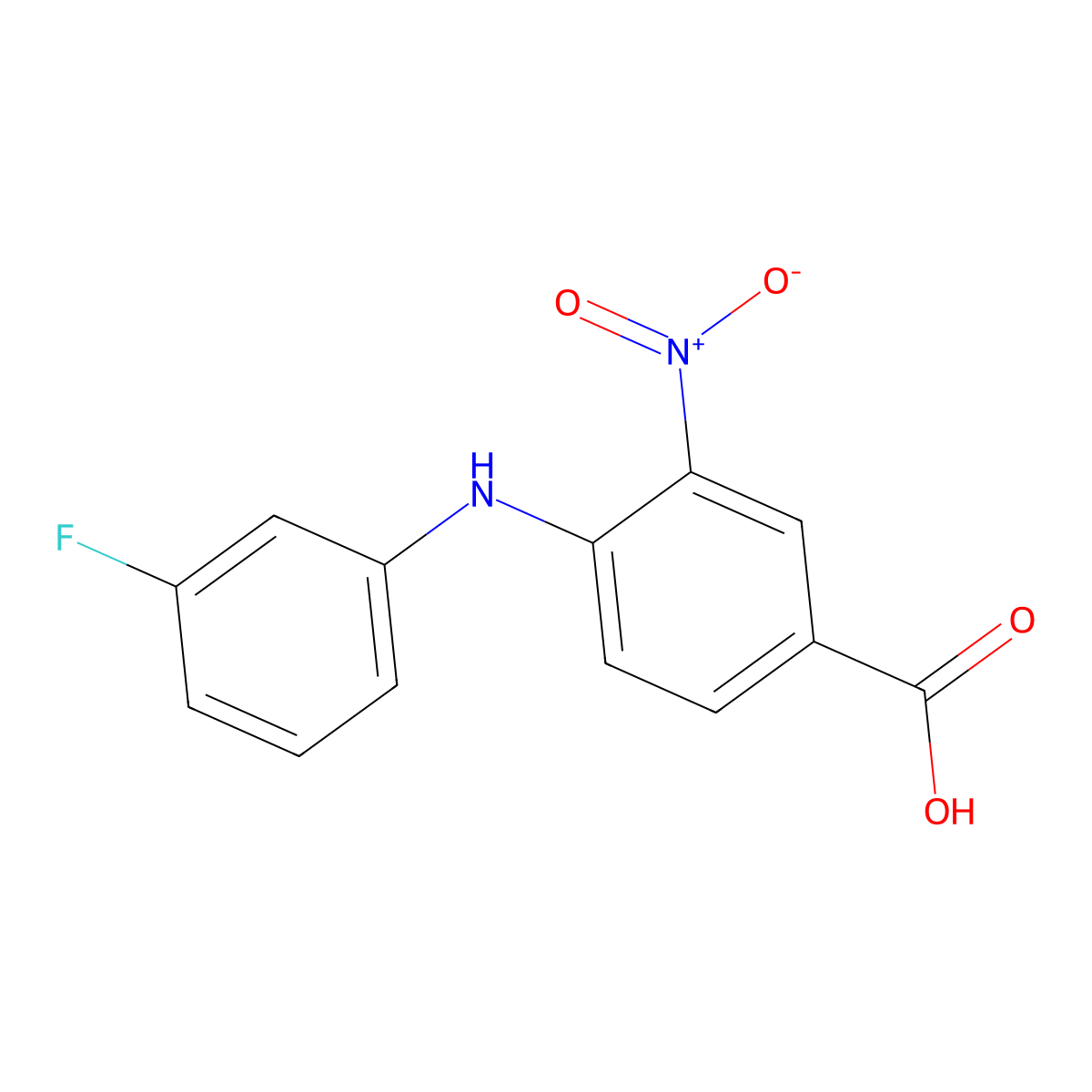 4-((3-Fluorophenyl)amino)-3-nitrobenzoic acid molecular structure, CAS 452088-50-5