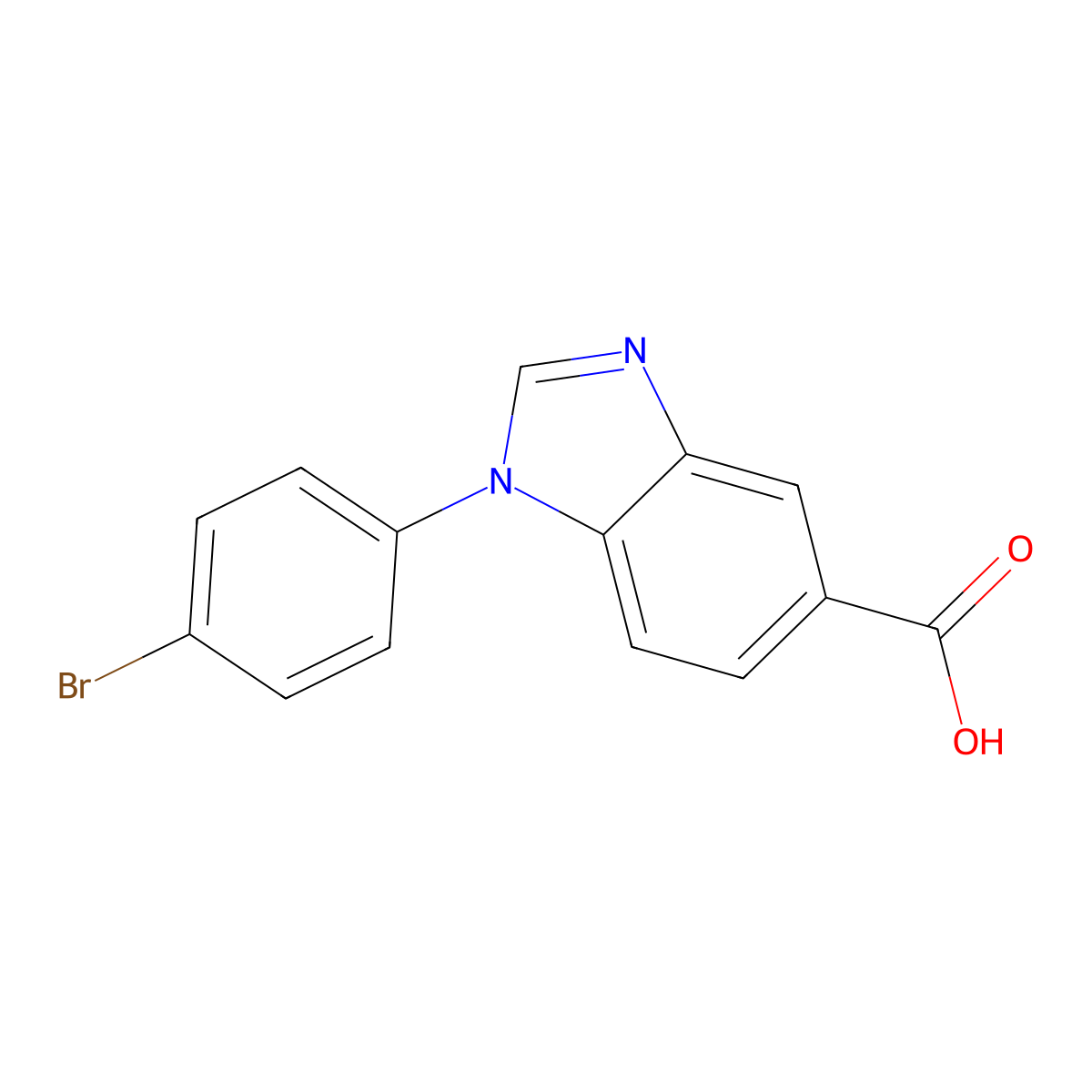1-(4-bromophenyl)-1H-benzimidazole-5-carboxylic acid molecular structure, CAS 452088-75-4